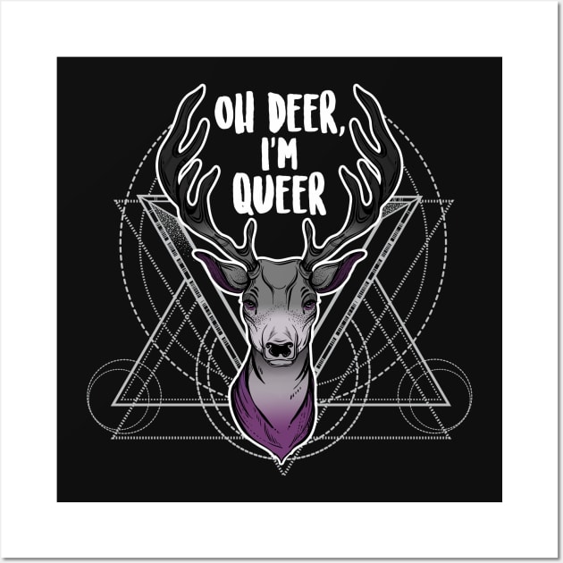 Asexual Oh Deer I'm Queer Wall Art by Psitta